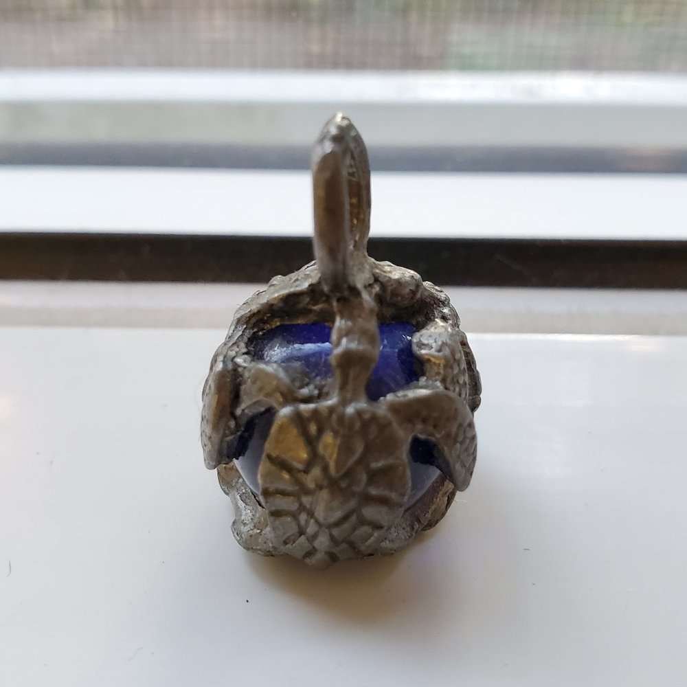 Turtle and blue marble pendant